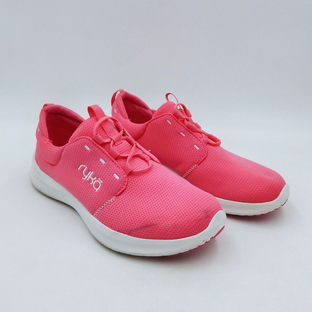 Ryka Sneakers Renew Slip On Pink Shoes Athletic Bungee Laces Size 7.5M Walking